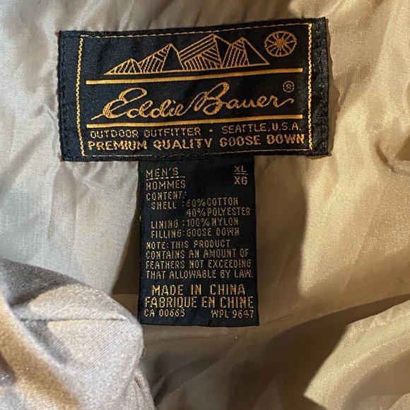 Eddie Bauer Goose Down Puffer Vest XL tan - Picture 2 of 10